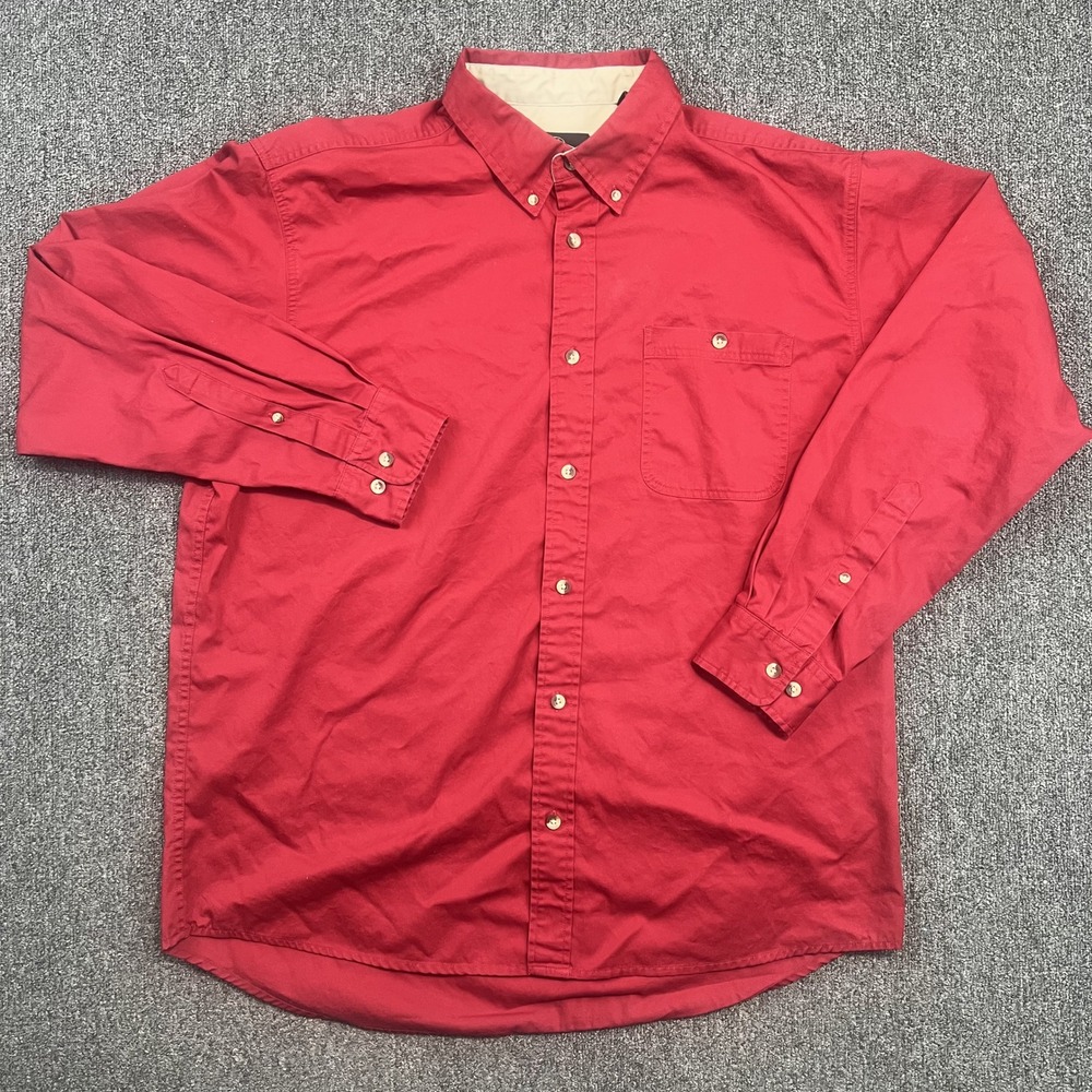 RedHead Vintage Aesthetic Button Down Shirt XL Red Cotton Rugged Workwear